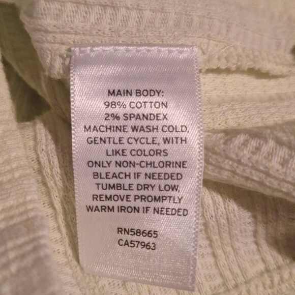 NEW BP. Nordstrom Ribbed Henley Tank Button Down Limecream Size XXS - Picture 5 of 5